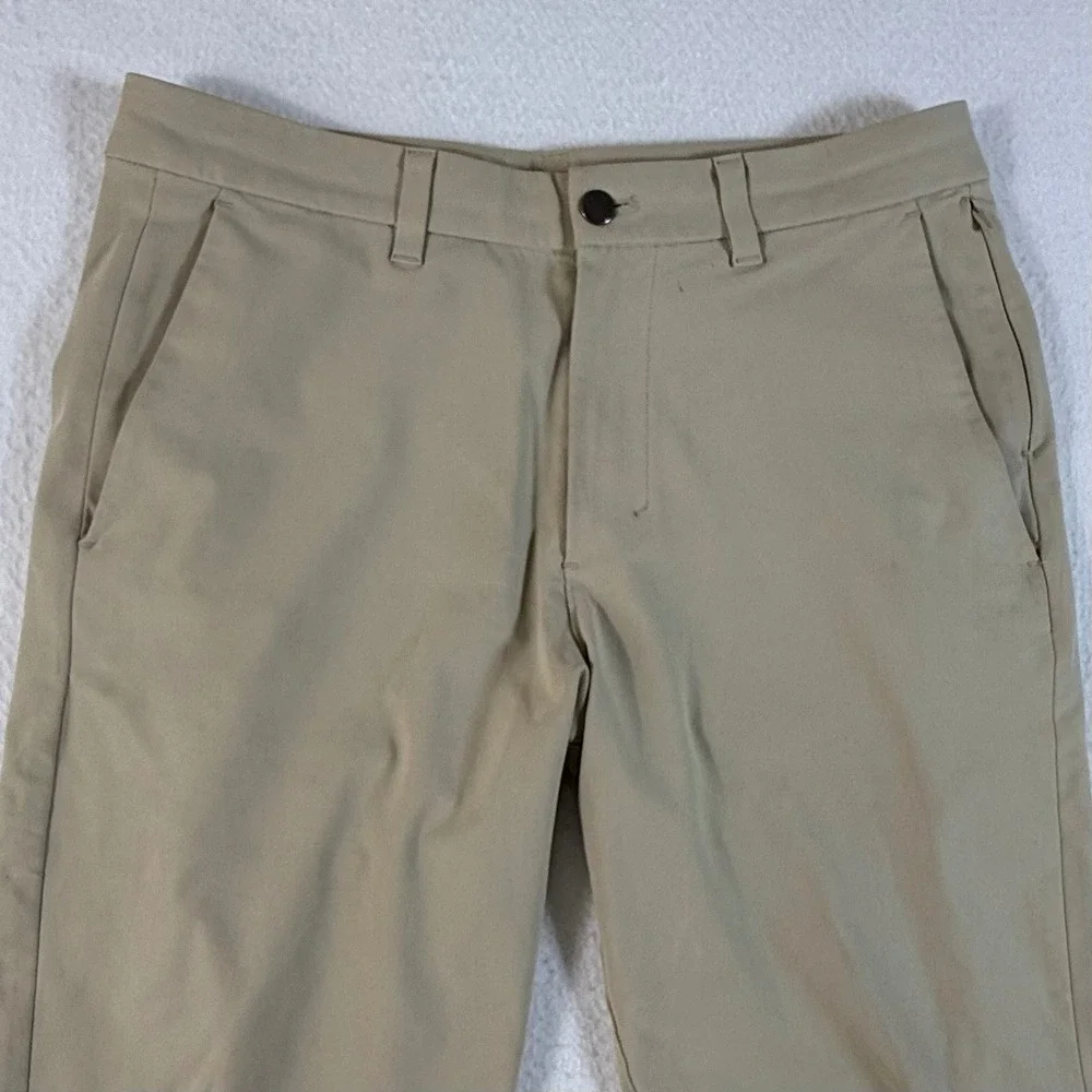Lululemon Commission Slim Pant Mens 32x30 ABC Tech Chino Khaki Tan